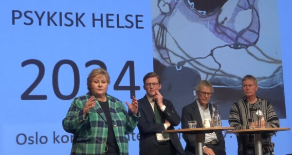 Erna Solberg, Even Røed, Lars Lien og Arild Knutsen på Rus og psykisk helse 2024.