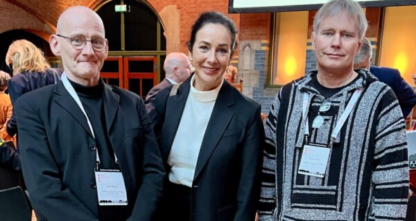 Amsterdam’s Mayor Femke Halsema, with John Melhus and Arild Knutsen from the Association for Humane Drug Policy, Norway.